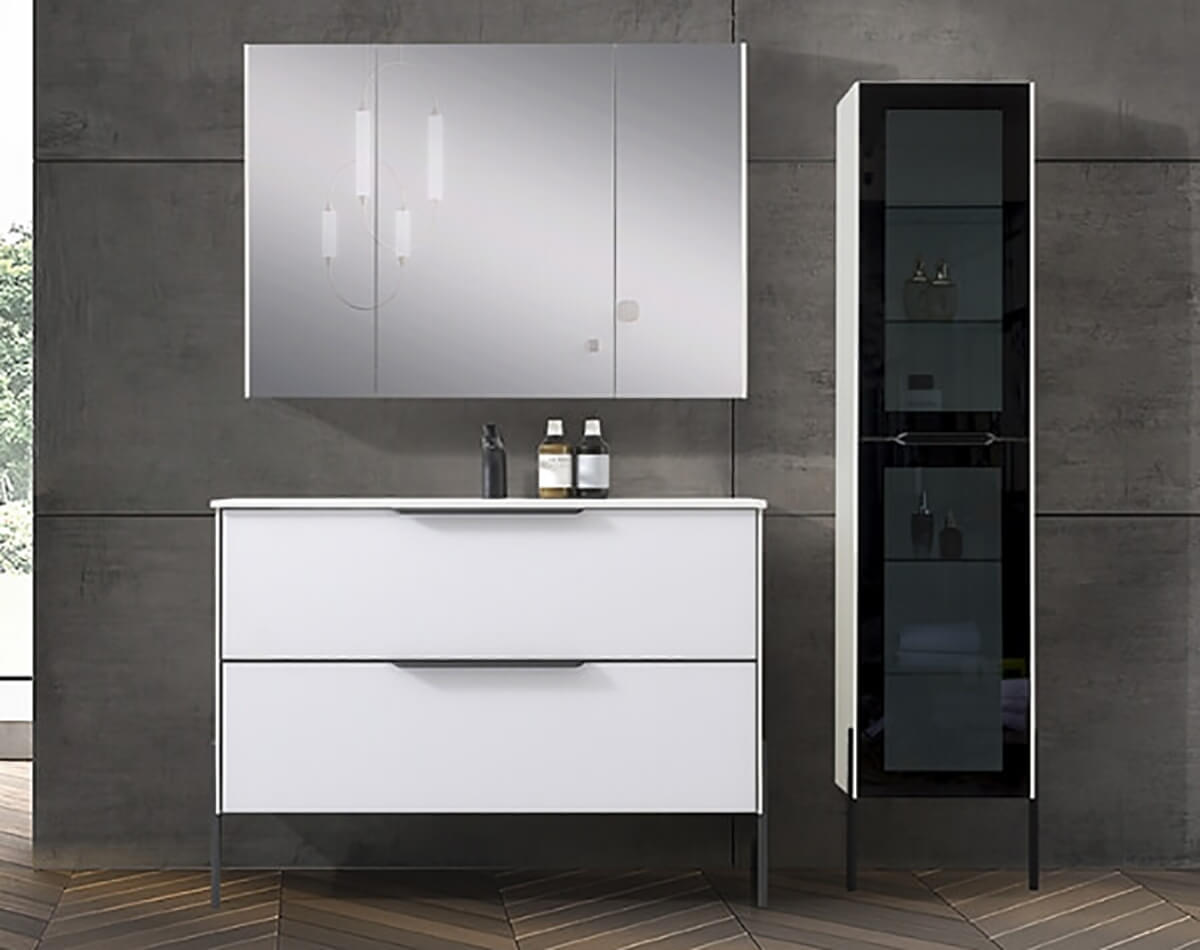 Bathroom vanity with side cabinet by Nicemoco