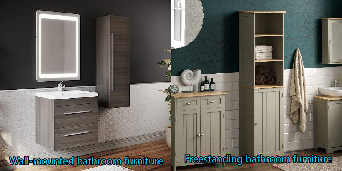 Wall-mounted or freestanding bathroom furniture