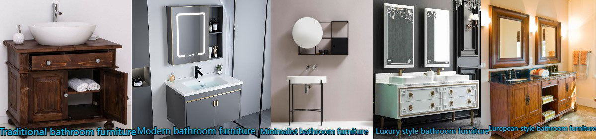 Divide bathroom furniture according to style