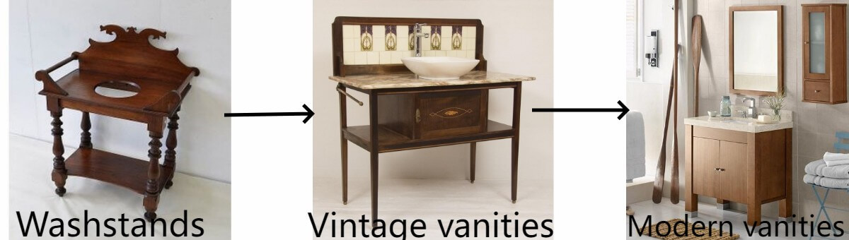 Early vanity and bathroom cabinet